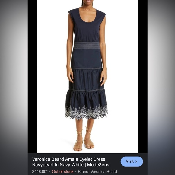 Veronica Beard Dresses & Skirts - Veronica Beard Amiah sleeveless blue midi dress